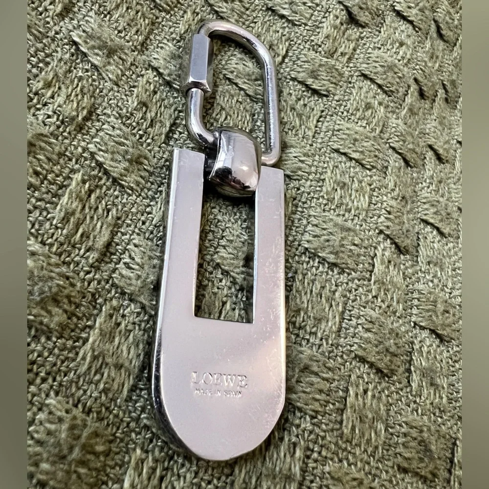 Loewe silver tone Anagram keychain